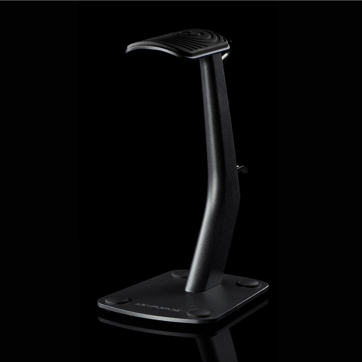 Ion Forge HONE premium headphone stand in black, solid steel with cable management